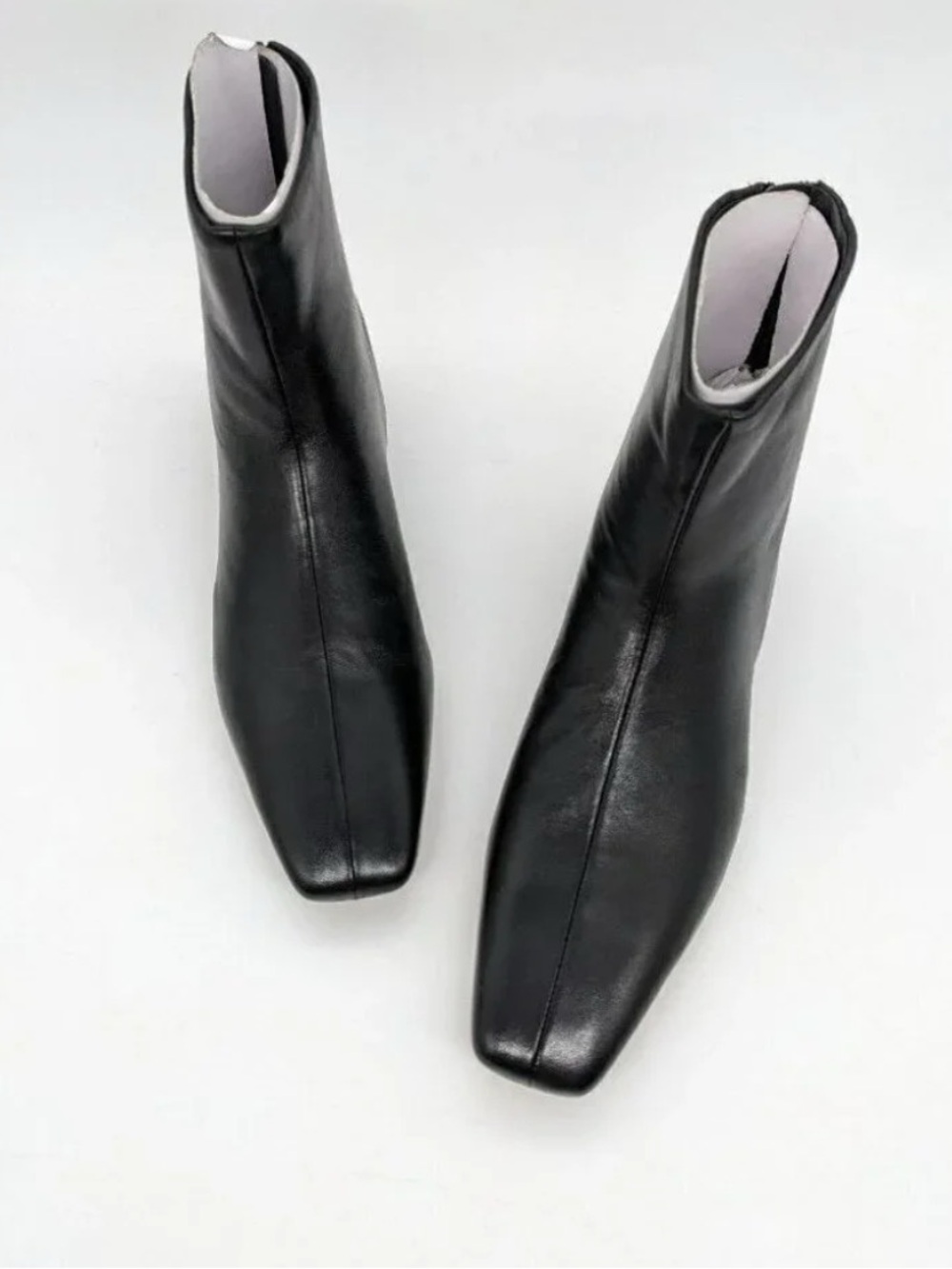 Vince Ness Women's Black Leather Boots Size 6.5 square toe - Picture 3 of 10